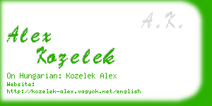 alex kozelek business card